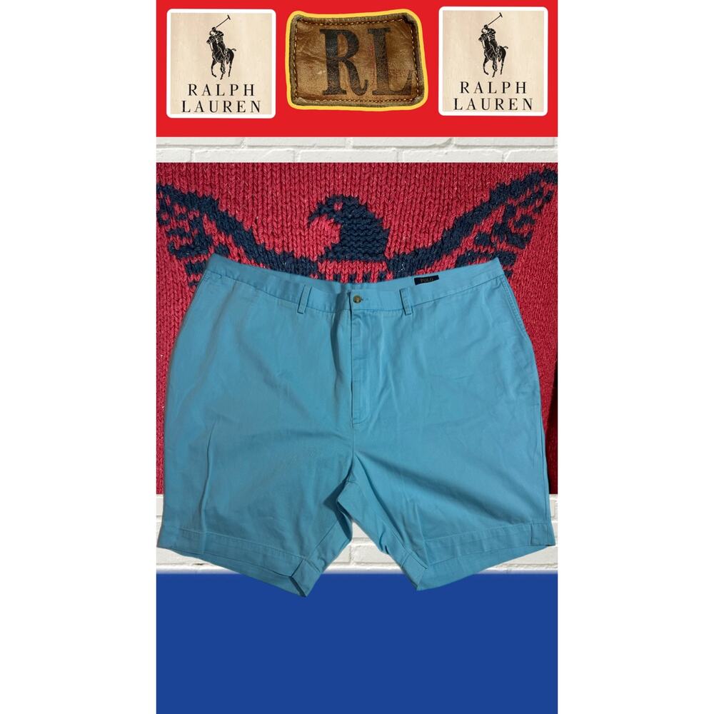 POLO RALPH LAUREN Pima Cotton Shorts — Light Blue Size 52B